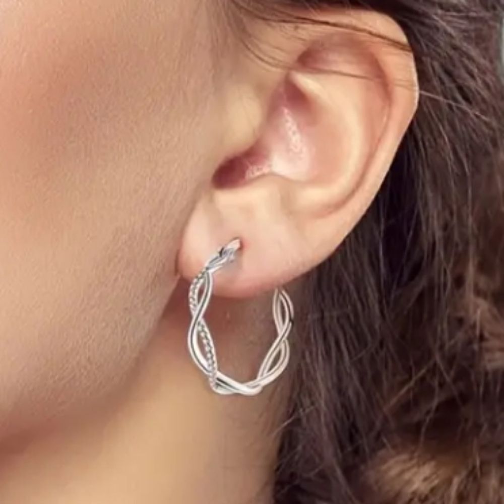 925 Sterling silver twisted hoop earrings